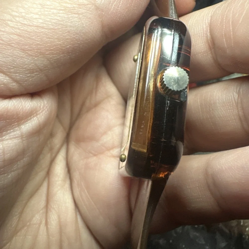 VTG 1970 Buler Swiss Mod Depose Watch Transparent Lucite Acrylic Mechanical RUNS